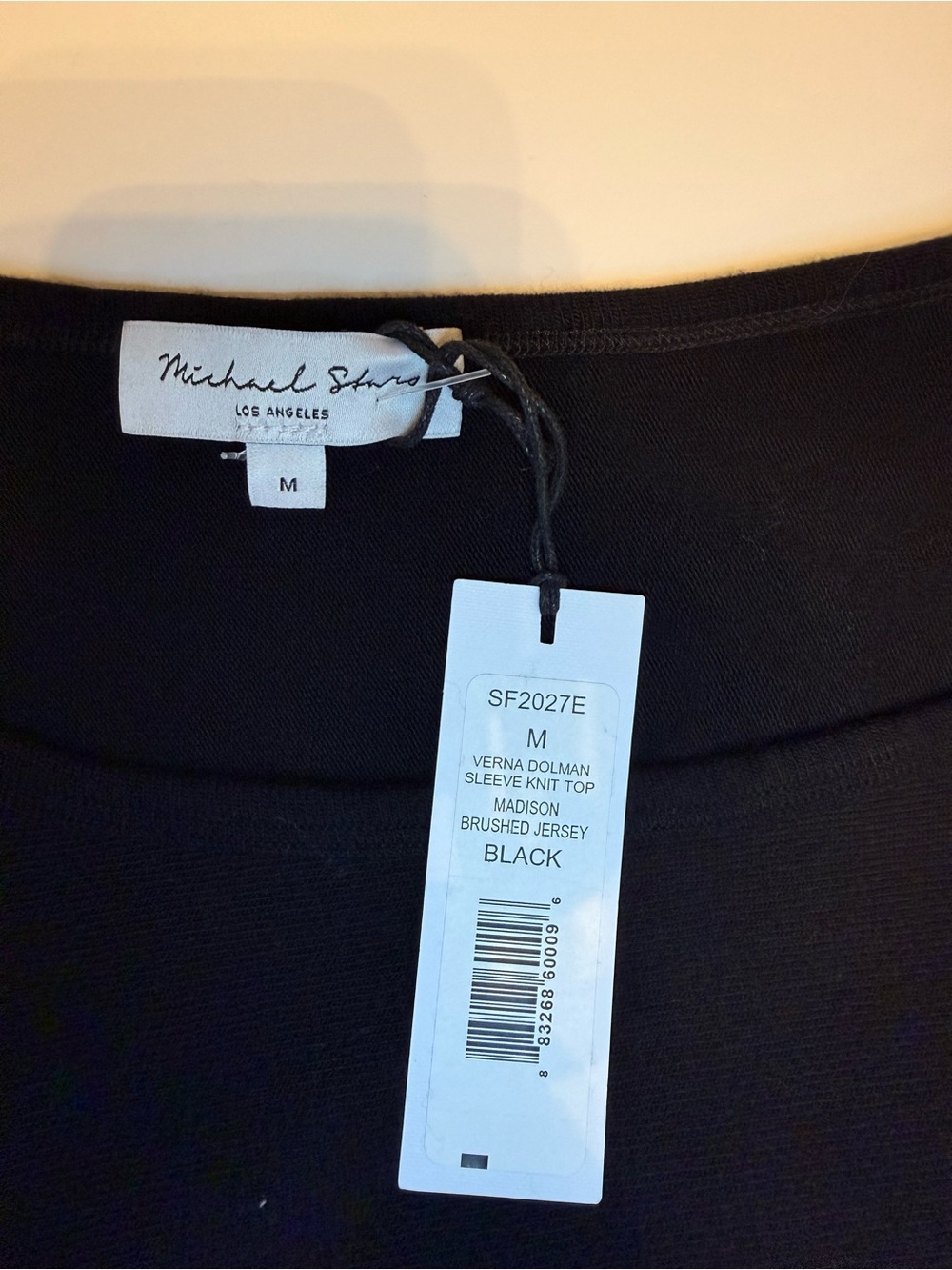 MICHAEL STARS Verna Dolman Sleeve Knit Top in Black New With Tags Size Medium - Picture 6 of 15
